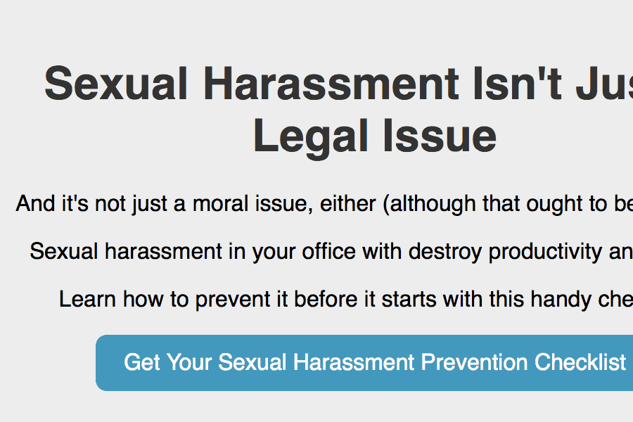 Sexual Harassment Lead Magnet Example