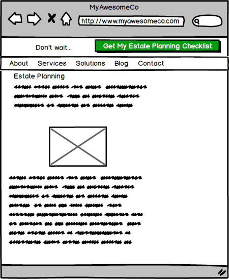 CTA above main nav