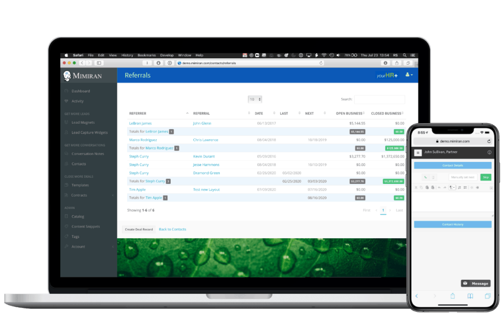 Mimiran CRM tracks referrals and offers mobile solution