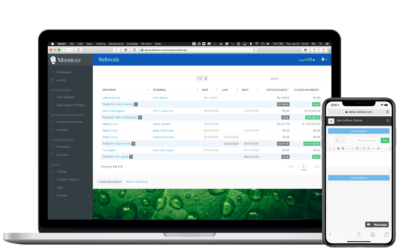 Mimiran CRM tracks referrals and offers mobile solution