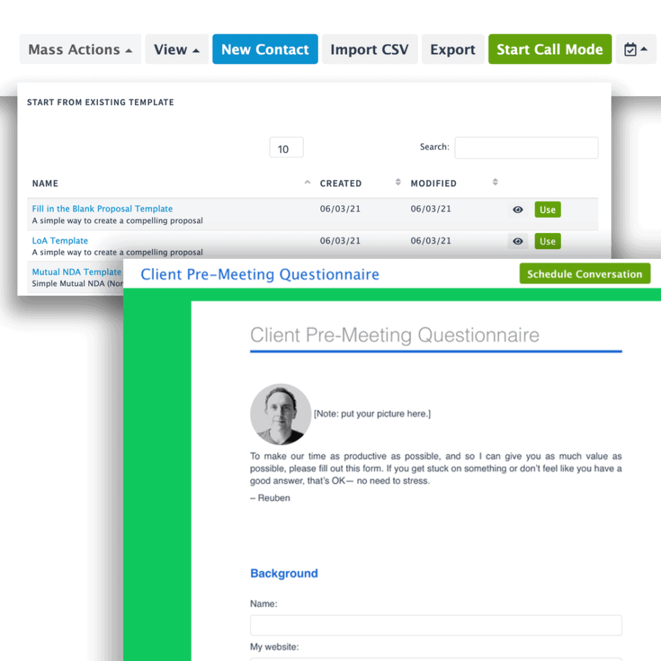 Mimiran CRM easy start