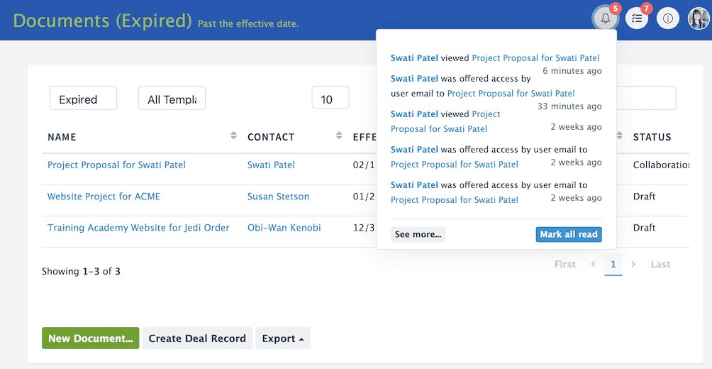 Mimiran-Proposal Notification and Status