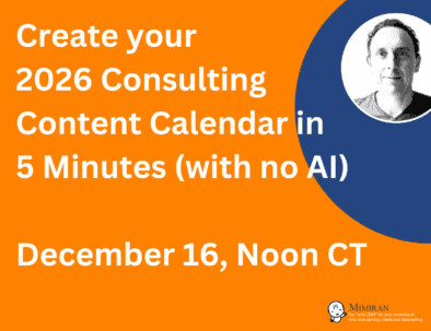 Create your 2026 consulting content calendar in 5 minutes without AI